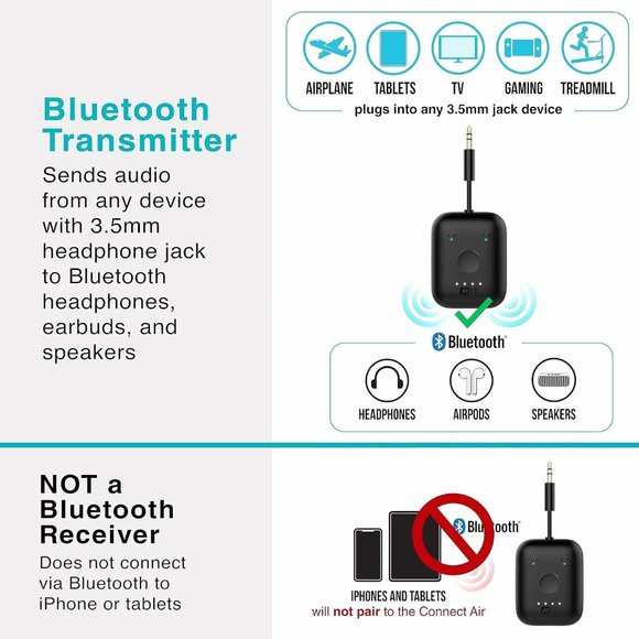 MEE Audio Connect Air In- Flight Bluetooth Wireless Audio Transmitter Adapter - Picture 6 of 9